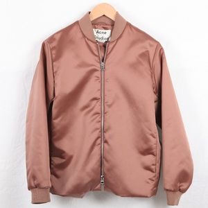 ACNE Studio Rose Gold Satin Bomber Jacket sz34